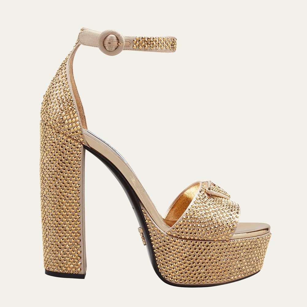 Prada Crystal Platform Sandals